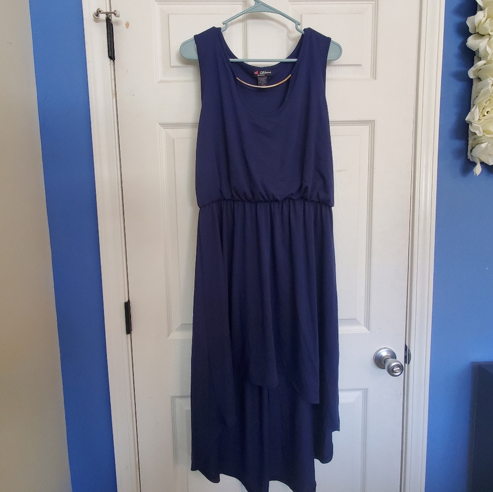 Navy Blue Hi low Dress
